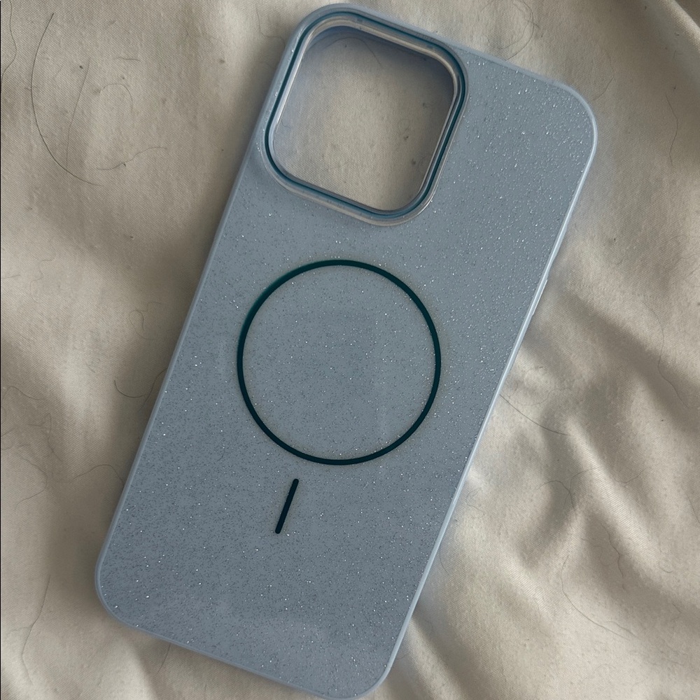 Apple Light Blue Glitter Phone Case